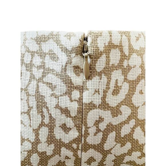 J. Crew Women's Cream Basketweave Leopard Sleeveless Sheath Pencil Dress Size 10 - Picture 7 of 10